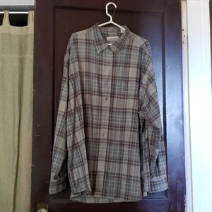 Men's big and tall plaid button up shirt.